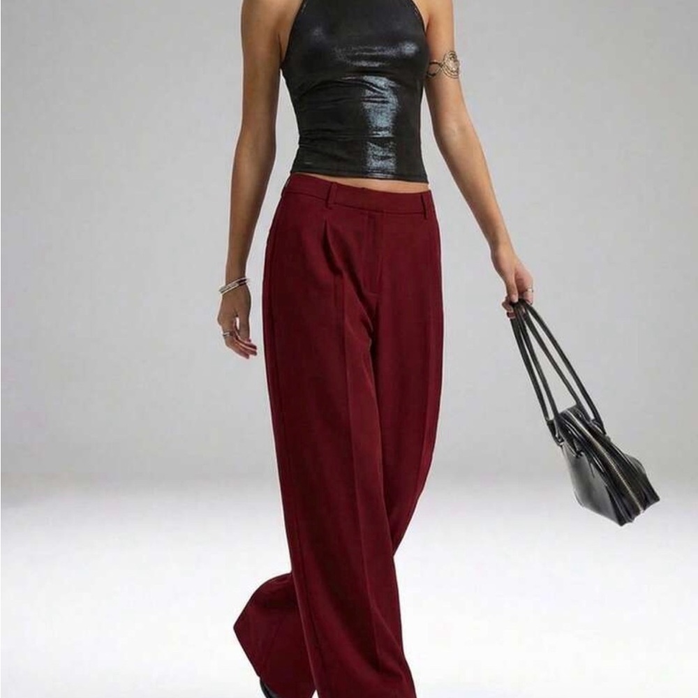 Elegant Burgundy Women's Pants
